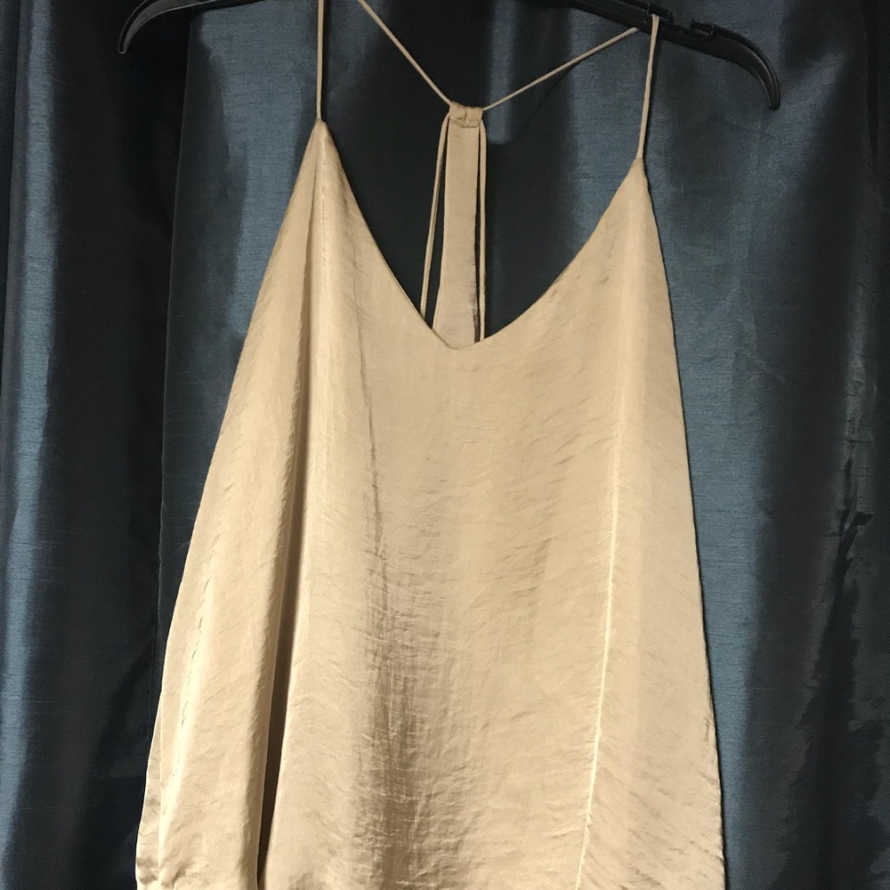 Silk strappy gold top